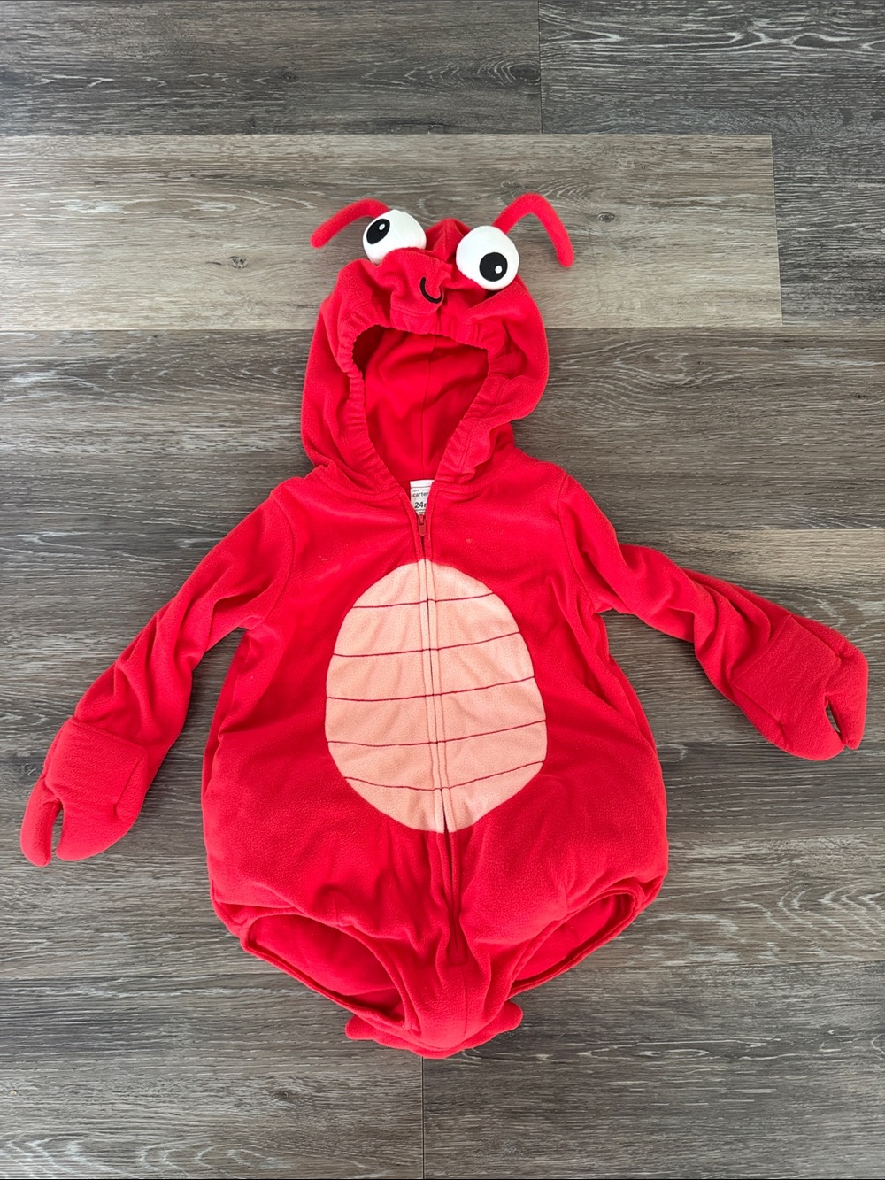 Carter's Red Lobster Hooded One-Piece Bodysuit with Peach Belly
